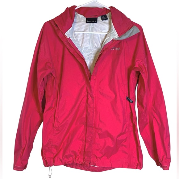Marmot Precip Eco Full Zip Hooded Pink lightweight Rain Jacket Women’s Size S - Picture 2 of 11